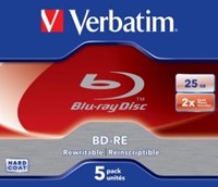 Verbatim | BD-RE | 25 GB | 2x Speed | In Jewelcase | 5 Stuks