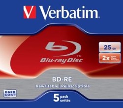 Verbatim | BD-RE | 25 GB | 2x Speed | In Jewelcase | 5 Stuks