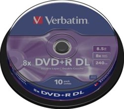 Verbatim | DVD+R | DL | 8.5 GB | Matt Silver | 10 Stuks