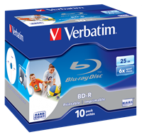 Verbatim | BD-R | Printable | 25 GB | 6x Speed | In Jewelcase | 10 Stuks