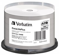 Verbatim | CD-R | 700 MB | DataLife Plus | Inkjet Printable | 50 Stuks