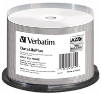 Verbatim | CD-R | 700 MB | DataLife Plus | Inkjet Printable | 50 Stuks