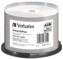 Verbatim | CD-R | 700 MB | DataLife Plus | Inkjet Printable | 50 Stuks