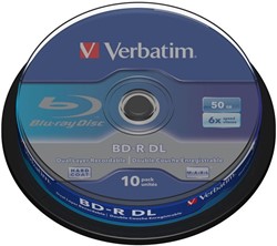 Verbatim | BD-R | DL | 50 GB | 6x Speed | in Cakebox | 10 Stuks