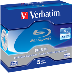 Verbatim | BD-R | DL | 50 GB | 6x Speed | In Jewelcase | 5 Stuks