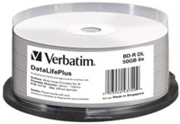 Verbatim | BD-R | DL | Printable | 50 GB | 6x Speed | in Cakebox | 25 Stuks
