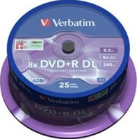 Verbatim | DVD+R | DL | 8.5 GB | Matt Silver | 25 Stuks