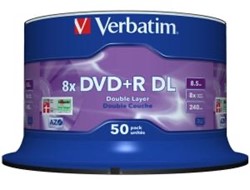 Verbatim | DVD+R | DL | 8.5 GB | Matt Silver | 50 Stuks