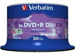 Verbatim | DVD+R | DL | 8.5 GB | Matt Silver | 50 Stuks