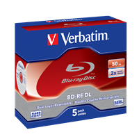 Verbatim | BD-RE | DL | 50 GB | 2x Speed | In Jewelcase | 5 Stuks