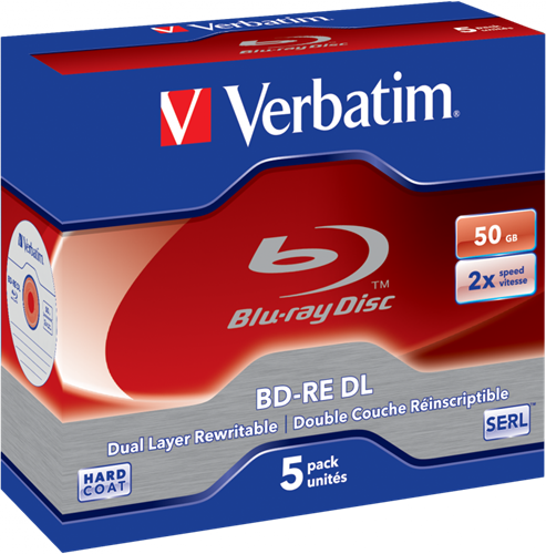 Verbatim | BD-RE | DL | 50 GB | 2x Speed | In Jewelcase | 5 Stuks
