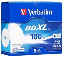 5 Disques Blu-ray Verbatim BD-R 25Go - Vitesse 4X - Surface Imprimable Anti-Rayures