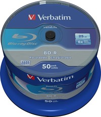 Verbatim | BD-R | 25 GB | 6x Speed | in Cakebox | 50 Stuks