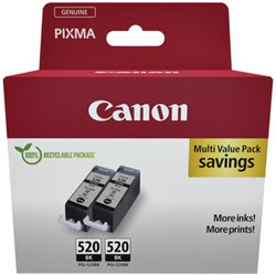 PGI-520 | 2x Zwart | Origineel | Cartridges voor Canon