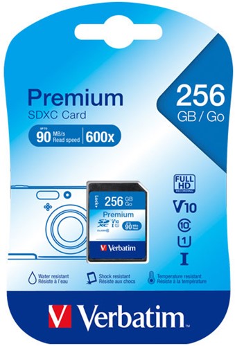 Verbatim | SDXC | 256 GB | 90 MB/s | Premium