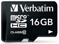 Verbatim | MicroSDHC | 16 GB | 80 MB/s | Premium
