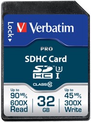 Verbatim | SDHC | 32 GB | UHS-I | U3 | Pro