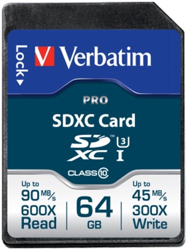 Verbatim | SDHC | 64 GB | UHS-I | U3 | Pro