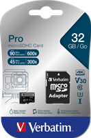 Verbatim | MicroSDHC | 32 GB | UHS-I | U3 | incl. SD-Adapter-2