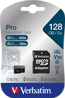 Verbatim | MicroSDXC | 128 GB | UHS-I | U3 | incl. SD-Adapter-2