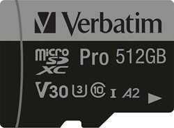 Verbatim | MicroSDXC | 512 GB | UHS-I | U3 | incl. SD-Adapter