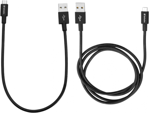 Verbatim | Kabel | USB - A | Micro USB - A | Sync & Charge | Dubbel pak | 1m + 30cm | Zwart
