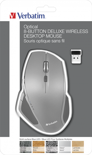 Verbatim | Muis | Draadloos | Optisch | 8 Knops | USB | Grijs-3