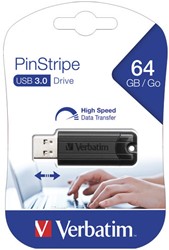 Verbatim | USB Stick | 64 GB | USB 3.2 | Gen 1 | Pinstripe