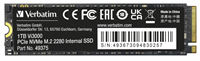 Verbatim | SSD | Intern | 1 TB | PCIe | NVMe | M.2 | Vi3000 | 22 x 80 mm | Lezen 3100 MB/s | Schrijven 2200 MB/s