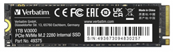 Verbatim | SSD | Intern | 1 TB | PCIe | NVMe | M.2 | Vi3000 | 22 x 80 mm | Lezen 3100 MB/s | Schrijven 2200 MB/s