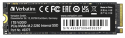 Verbatim | SSD | Intern | 1 TB | PCIe | NVMe | M.2 | Vi3000 | 22 x 80 mm | Lezen 3100 MB/s | Schrijven 2200 MB/s