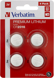 Verbatim | Batterijen | Lithium | CR2016 | 4 Stuks