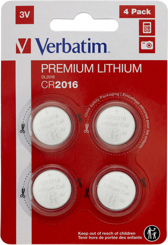 Verbatim | Batterijen | Lithium | CR2016 | 4 Stuks