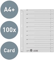Scheidingsbladen Leitz A4 karton 200gr 6-gaats grijs 100 stuks-8