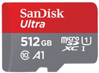 Sandisk | Ultra | MicroSDXC | 512 GB | UHS-1 | U1 | A1 | Full HD