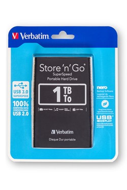 Verbatim | Harddisk | Extern | 1 TB | USB 3.0 | 2.5 Inch | Portable | Zwart