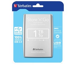 Verbatim | Harddisk | Extern | 1 TB | USB 3.2 | Gen 1 | 2.5 Inch | Portable | Zilver