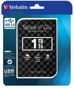 Verbatim | Harddisk | Extern | 1 TB | USB 3.0 | 2.5 Inch | Portable | Zwart