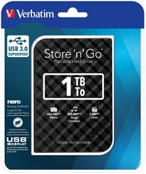 Verbatim | Harddisk | Extern | 2 TB | USB 3.0 | 2.5 Inch | Portable | Zwart