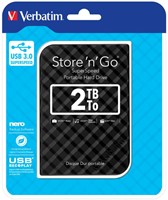Verbatim | Harddisk | Extern | 2 TB | USB 3.0 | 2.5 Inch | Portable | Zwart