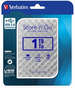 Verbatim | Harddisk | Extern | 1 TB | USB 3.0 | 2.5 Inch | Portable | Zilver