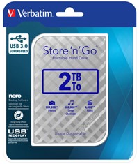 Verbatim | Harddisk | Extern | 2 TB | USB 3.0 | 2.5 Inch | Portable | Zilver