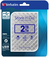 Verbatim | Harddisk | Extern | 2 TB | USB 3.0 | 2.5 Inch | Portable | Zilver