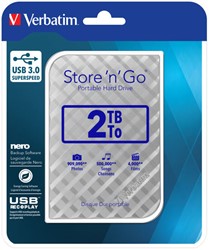 Verbatim | Harddisk | Extern | 2 TB | USB 3.0 | 2.5 Inch | Portable | Zilver