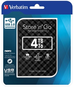Verbatim | Harddisk | Extern | 4 TB | USB 3.0 | 2.5 Inch | Portable | Zwart
