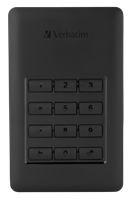 Verbatim | Harddisk | Extern | 1 TB | USB 3.1 | Gen 1 | 2.5 inch | Pincode | Secure | AES 256 | Portable | Zwart