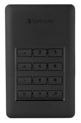 Verbatim | Harddisk | Extern | 1 TB | USB 3.1 | Gen 1 | 2.5 inch | Pincode | Secure | AES 256 | Portable | Zwart