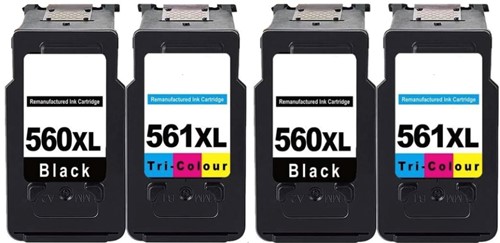 PG-560 XL | CL-561 XL | 4 Pack | Huismerk Cartridges voor Canon