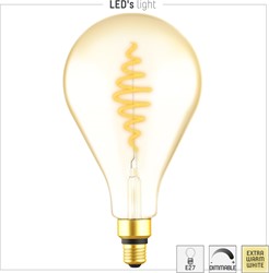 Led's Light  LED Filament Lamp -  PS160 E27 7W 470lm 1800K 330° Goud - Dimbaar
