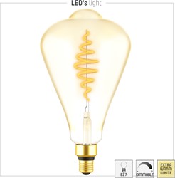 Led's Light  LED Filament Lamp -  ST64 E27 7W 470lm 1800K 330° Goud - Dimbaar